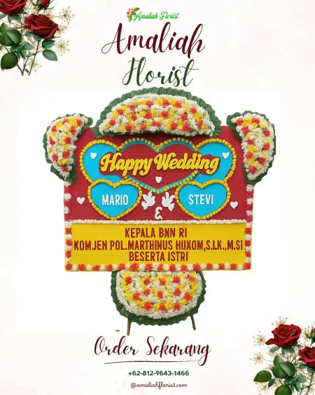 Papan Bunga Pernikahan Brondong
